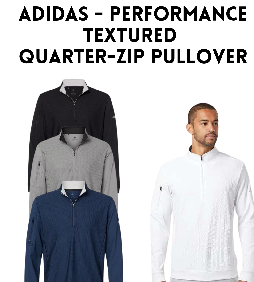 VB A295 Adidas - Performance Textured Quarter-Zip Pullover