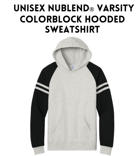 VB 97C Jerzees® Unisex NuBlend® Varsity Colorblock Hooded Sweatshirt