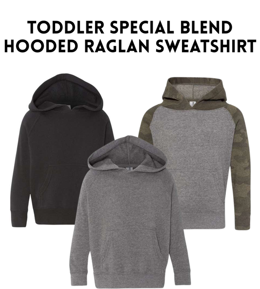 VB PRM10TSB Toddler Special Blend Hooded Raglan Sweatshirt