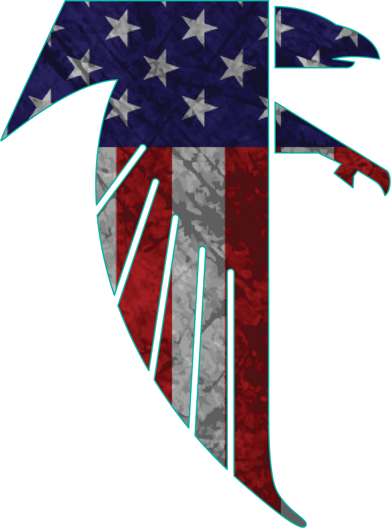 American Flag Decal (worn)