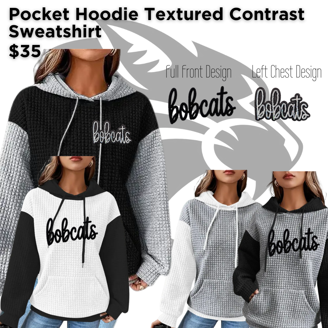 EMF Pocket Hoodie Textured Contrast Sweatshirt